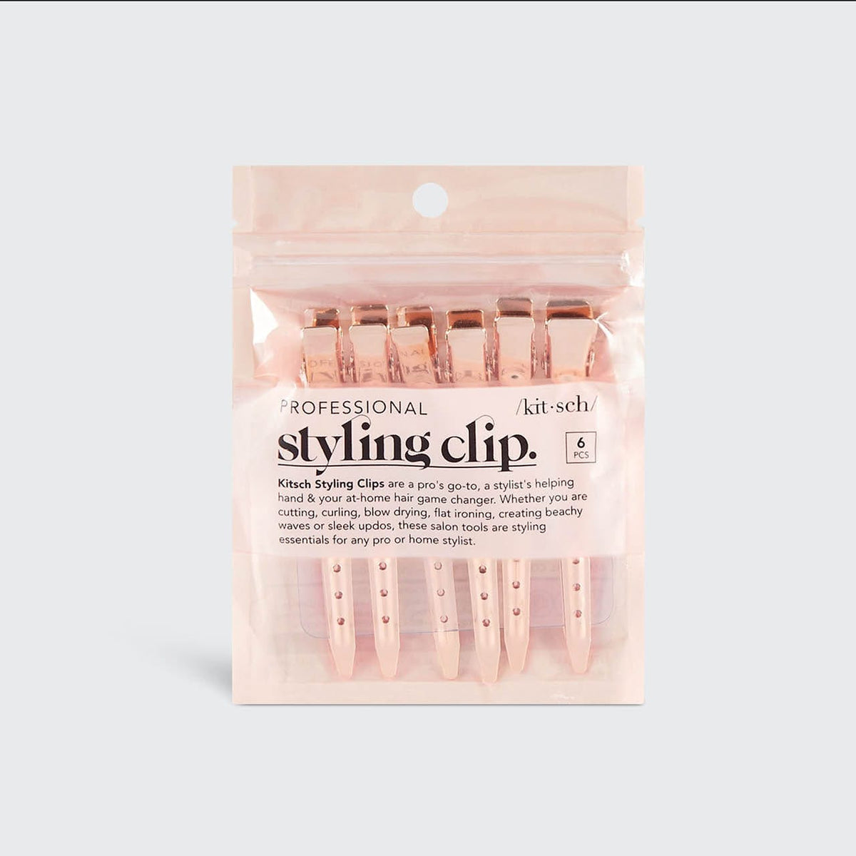 Rose Gold Styling Hair Clips 6pc Set
