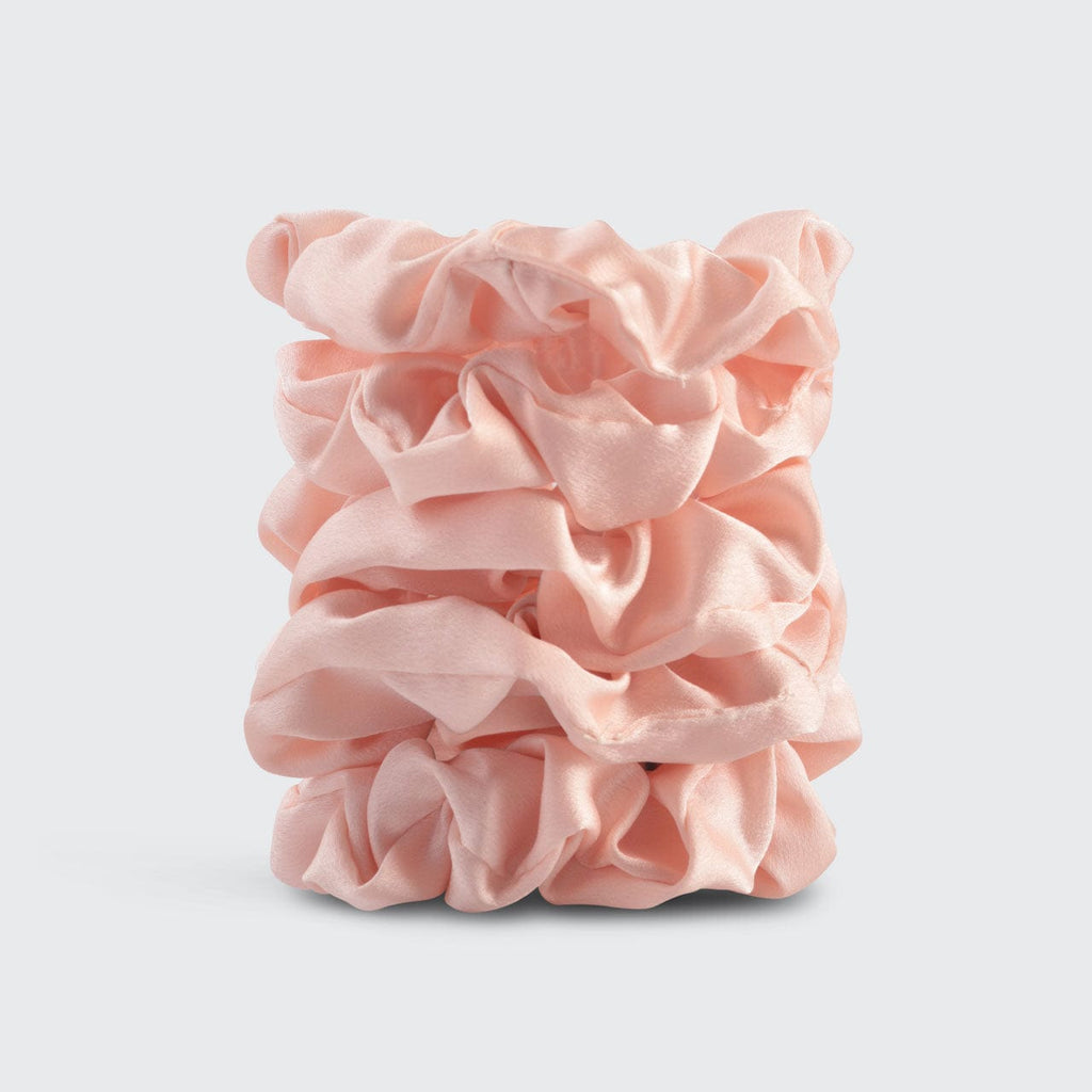 Blush Satin Sleep Scrunchies 5pc Set