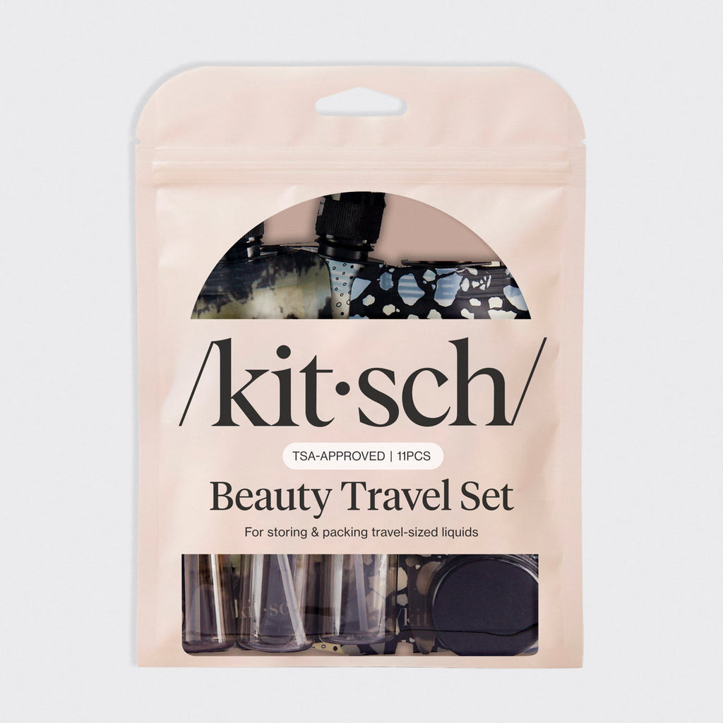 Black & Ivory Travel Bottles for Toiletries 11pc Set