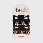 Black & Tort Claw Clips 2pc Set - Large