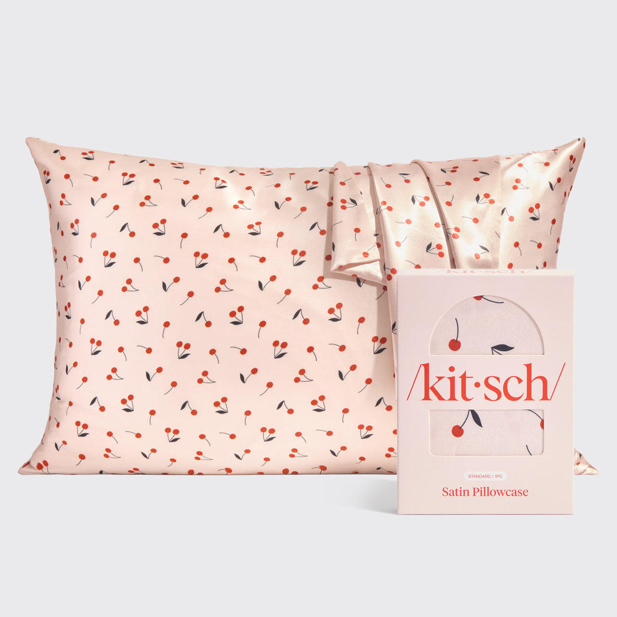 Satin Pillowcase in Cherry Print