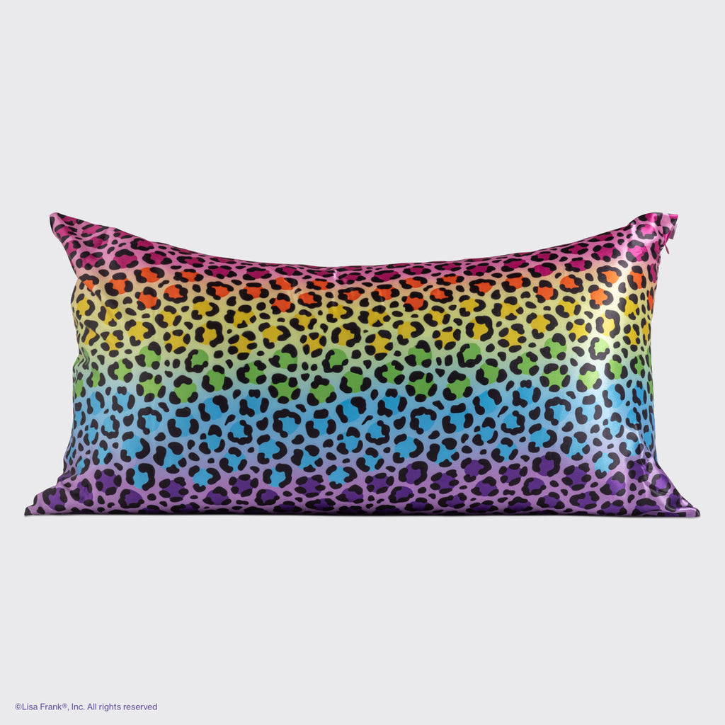 Lisa Frank x Kitsch Satin Pillowcase in Rainbow Leopard - King