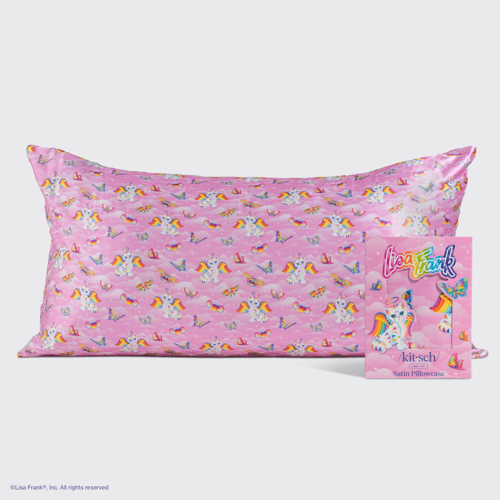 Lisa Frank x Kitsch Satin Pillowcase in Angel Kitty™ - King