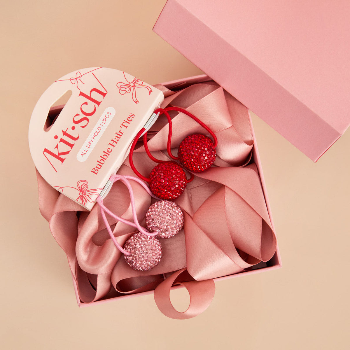 Red & Pink Bubble Hair Ties