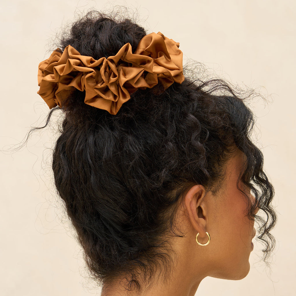 Camel Ruffle Scrunchie