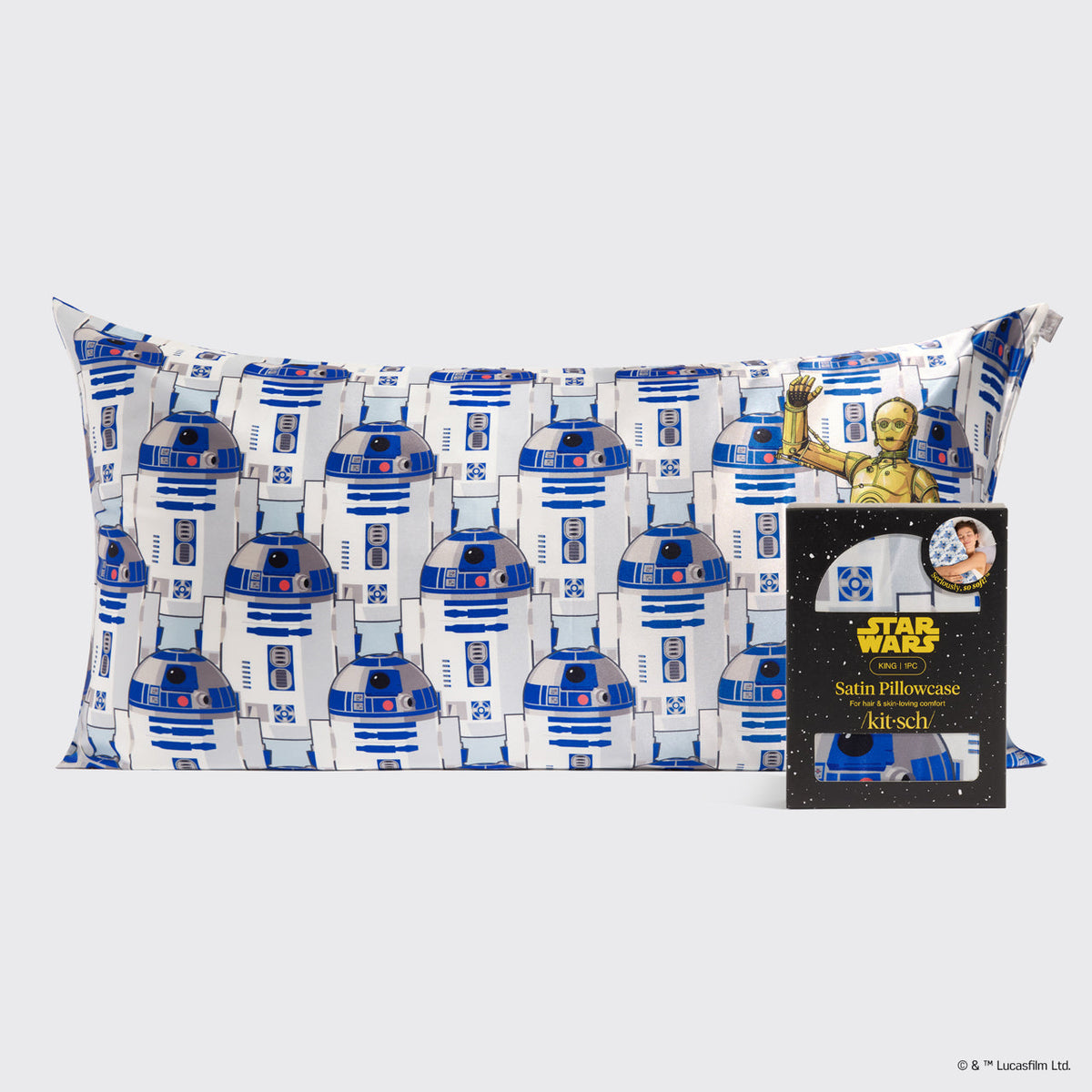 Star Wars™ & Kitsch Satin Pillowcase in R2-D2 & C-3PO - King