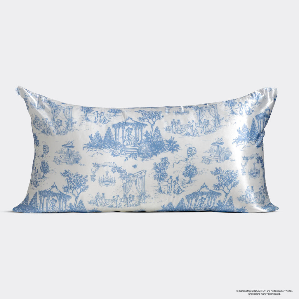 Bridgerton x Kitsch Satin Pillowcase in Garden Toile 2 Pack - King