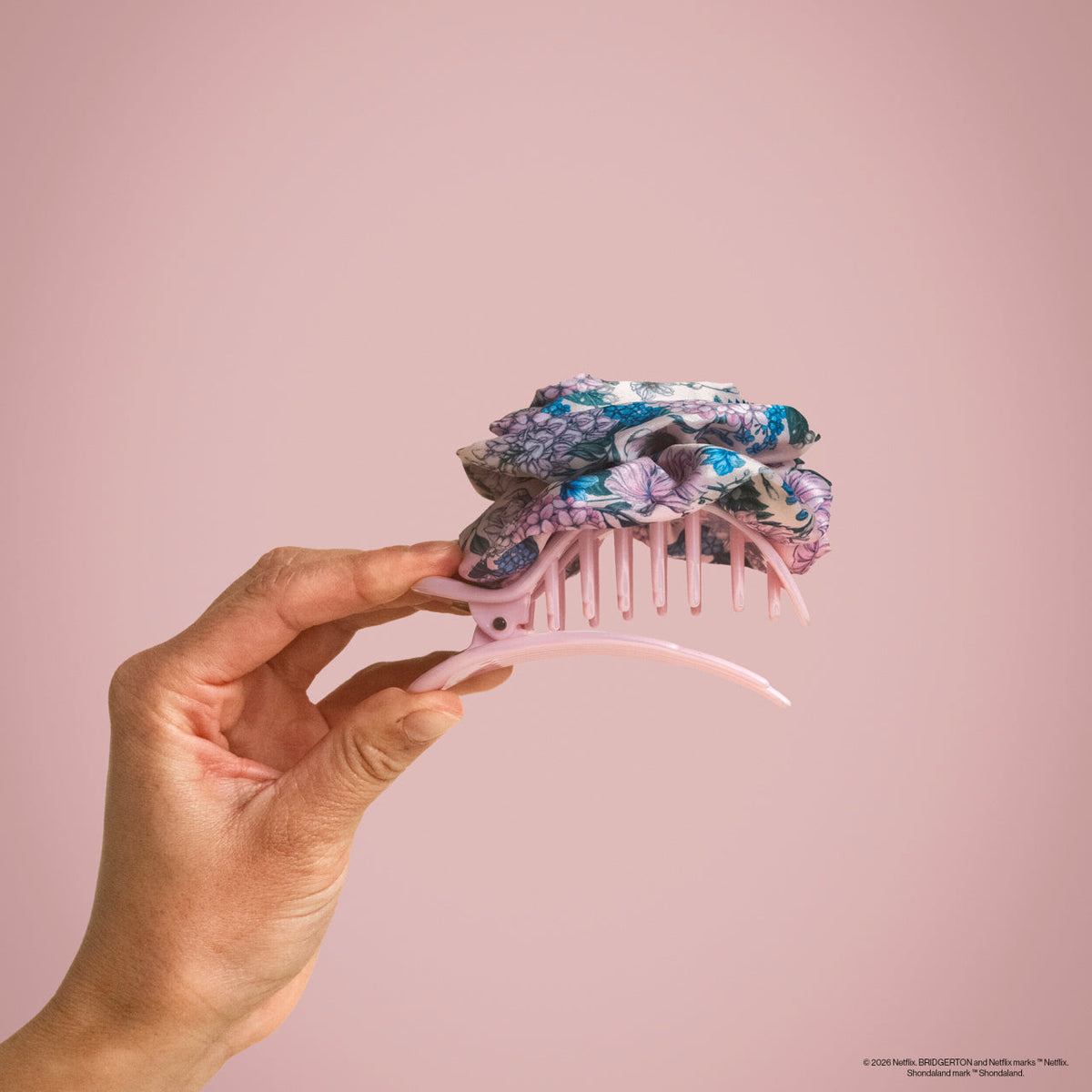 Bridgerton x Kitsch Satin Rosette Medium Flat Cloud Clip in Wisteria