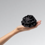 Satin Rosette Flat Cloud Clip in Black - Medium