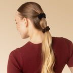 Black, Chocolate, & Mocha Ruched Lace Scrunchies 5pc Set