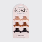 Soft Pink, Mocha & Black Mini Arched Clips 6pc Set