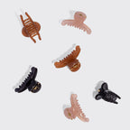Soft Pink, Mocha & Black Mini Arched Clips 6pc Set