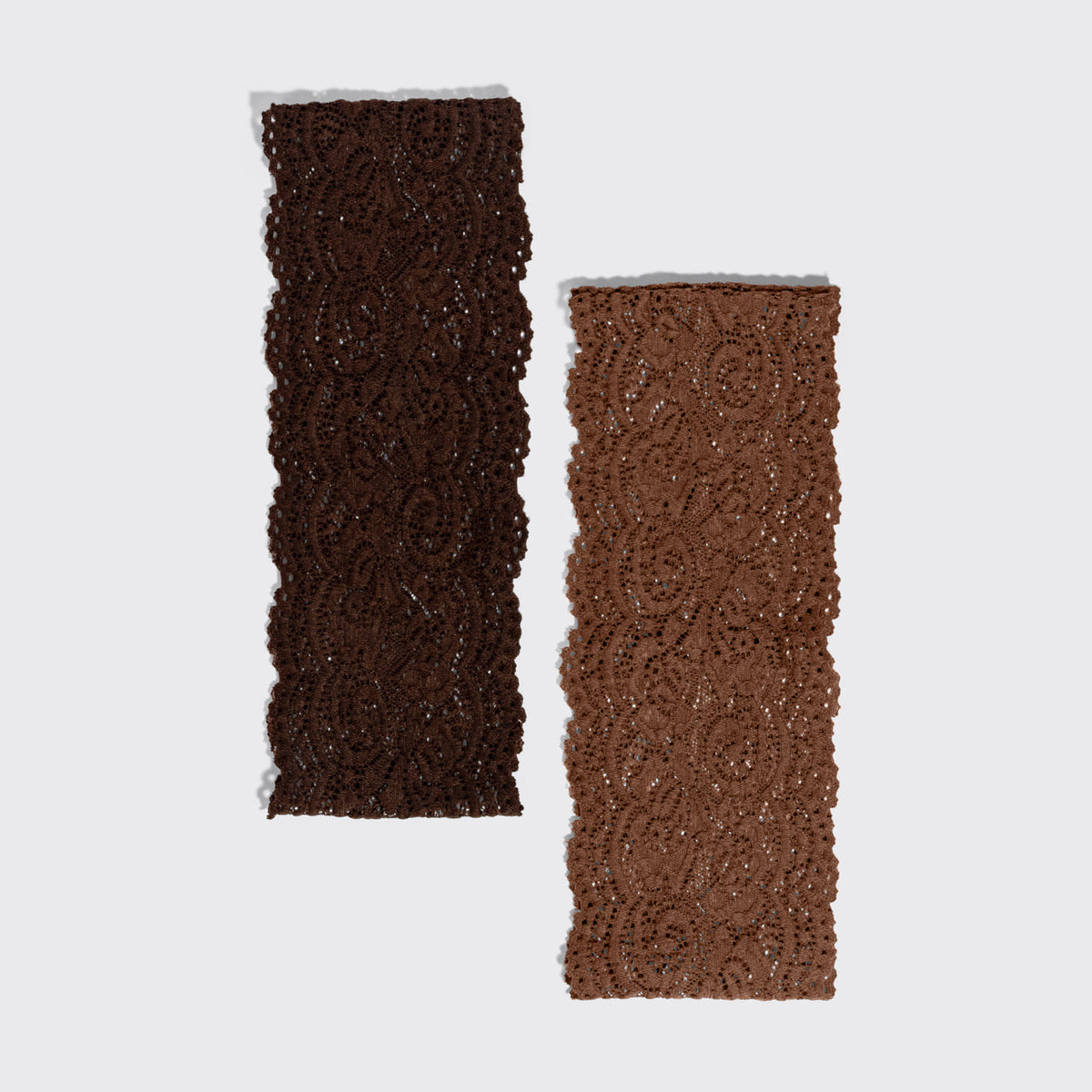 Mocha & Chocolate Wide Lace Headbands 2pc Set