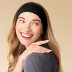 Black Ribbed Elastic Headbands 2pc Set