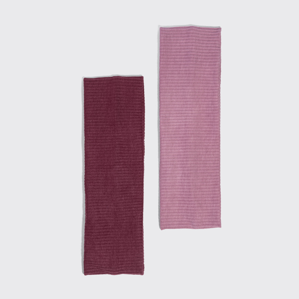Dusty Pink & Cherry Lacquer Ribbed Elastic Headbands 2pc Set