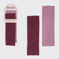 Dusty Pink & Cherry Lacquer Ribbed Elastic Headbands 2pc Set