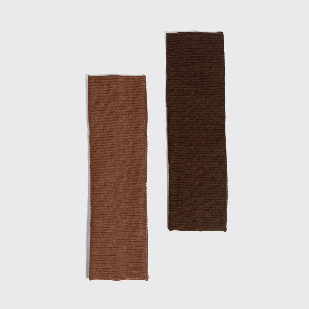 Chocolate & Mocha Ribbed Elastic Headbands 2pc Set