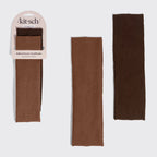 Chocolate & Mocha Ribbed Elastic Headbands 2pc Set