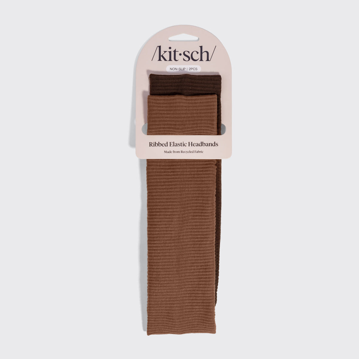 Chocolate & Mocha Ribbed Elastic Headbands 2pc Set