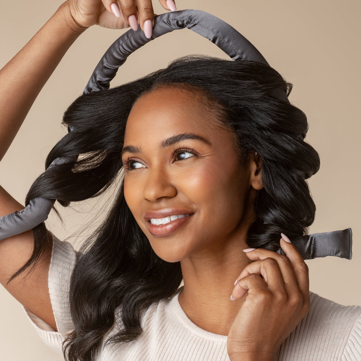 Charcoal Satin Heatless Curling Set