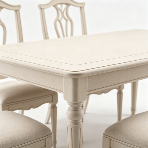 Blissora 5-Piece Dinette Set for 4 Includes a Round Kitchen Table with Pedestal and 4 Dining Chairs, 36x36 Inch, Linen White