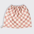Terracotta Checker Satin Shower Cap