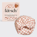 Terracotta Checker Satin Shower Cap