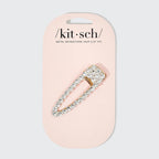 Metal Rhinestone Large Open Shape Hair Clip - Gold