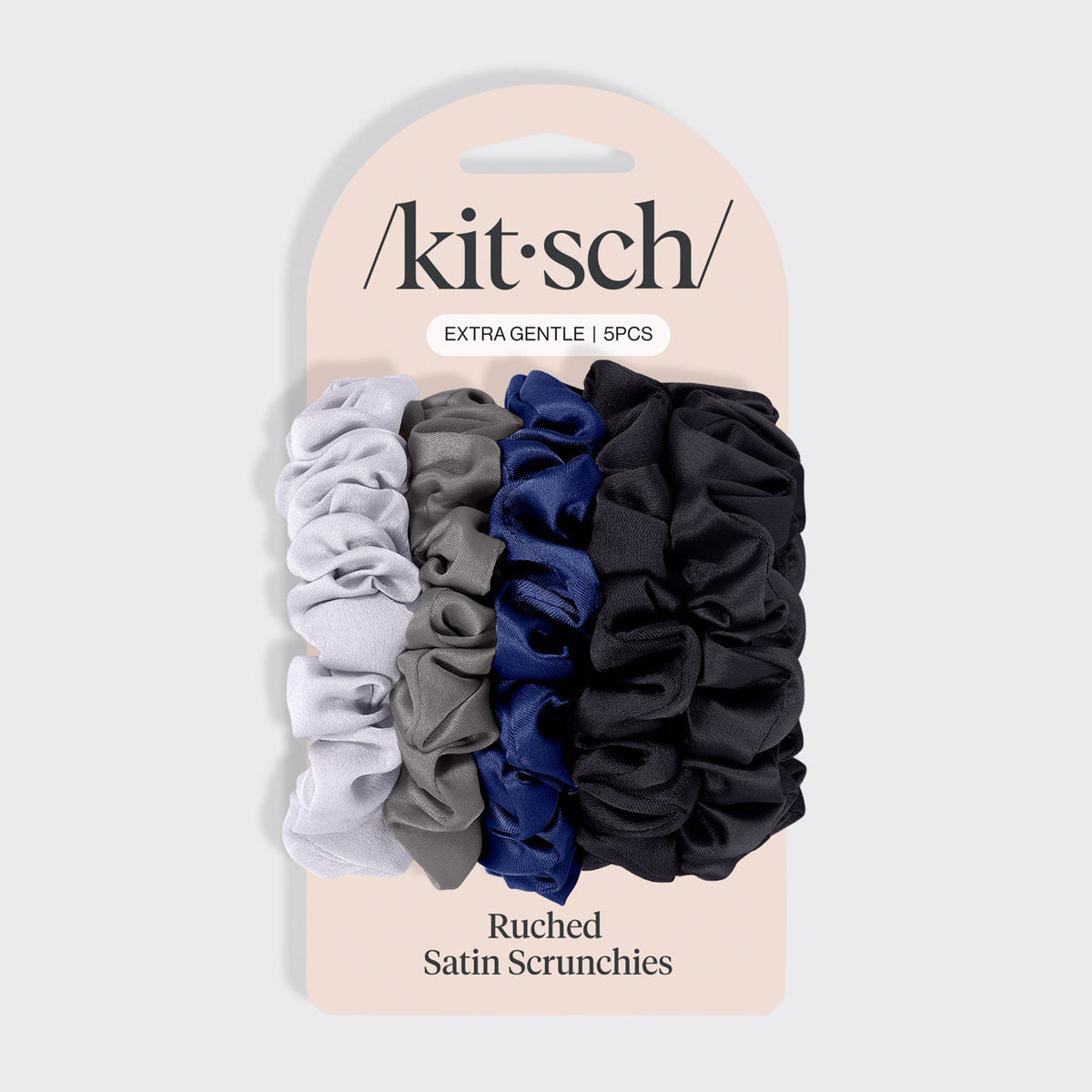 Midnight Satin Petite Scrunchies 5pc Set