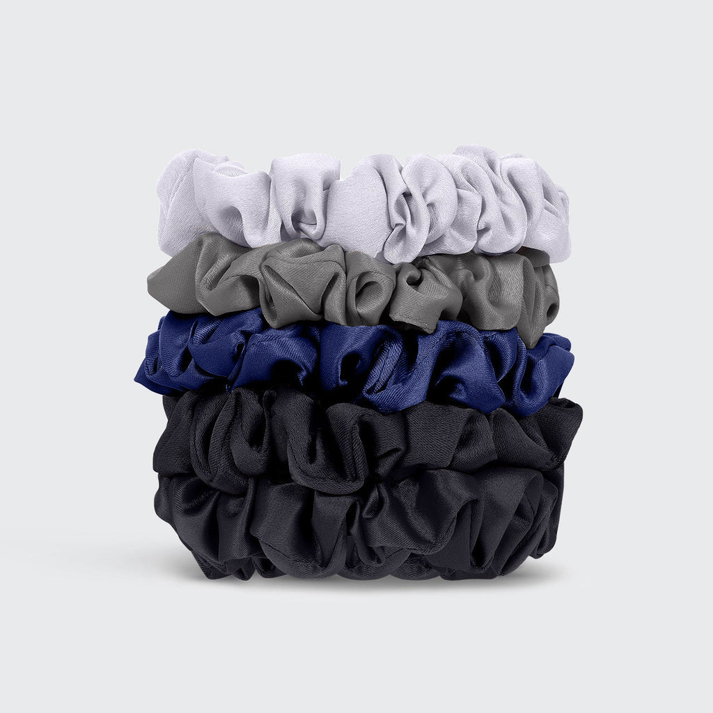 Midnight Satin Petite Scrunchies 5pc Set