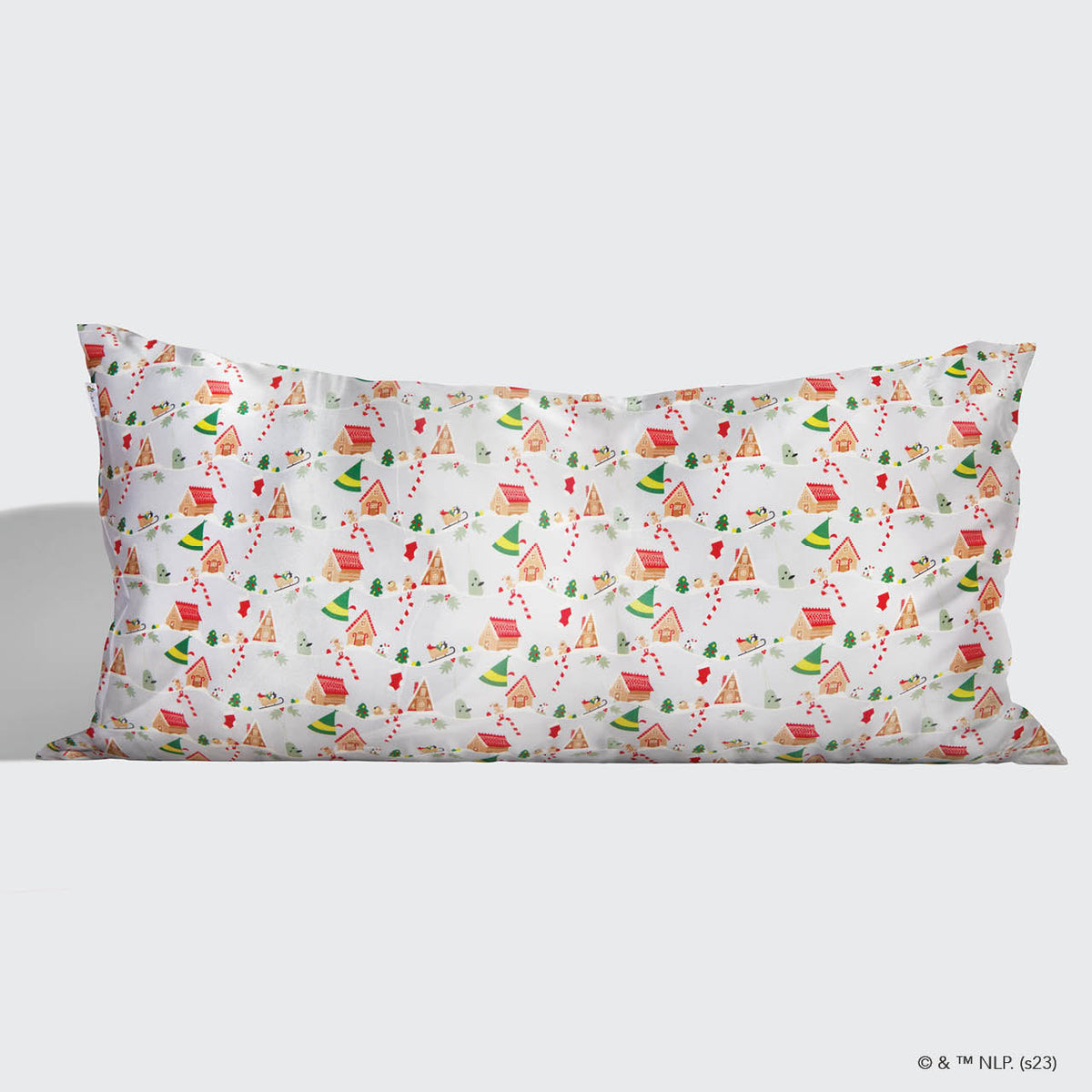 Kitsch x elf Satin Pillowcase in Periwinkle Christmas - King