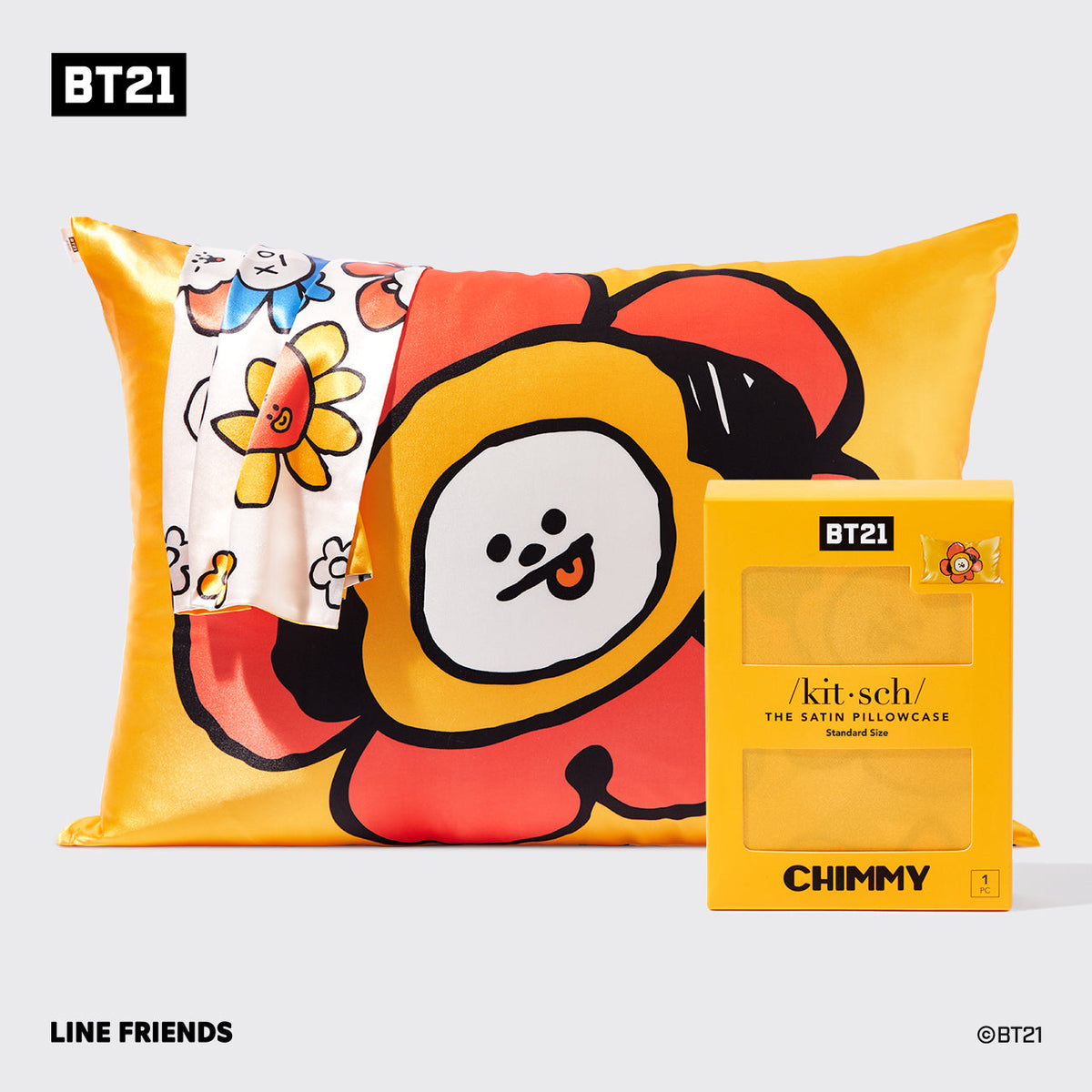 Kitsch x BT21 Satin Pillowcase in CHIMMY