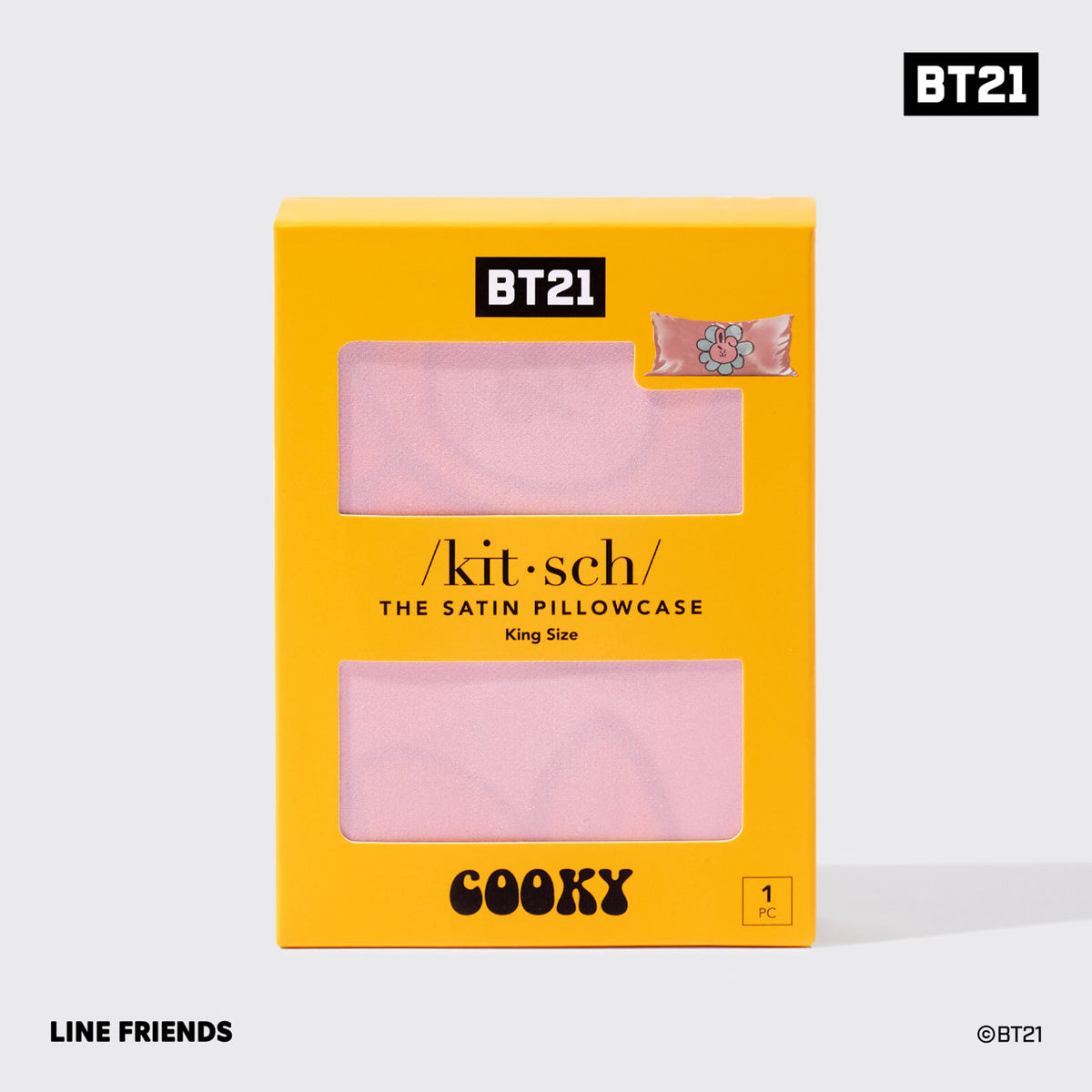 Kitsch x BT21 Satin Pillowcase in COOKY - King