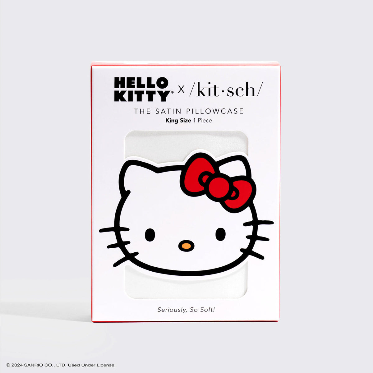 Kitsch x Hello Kitty Satin Pillowcase in Ivory Kitty Bow - King