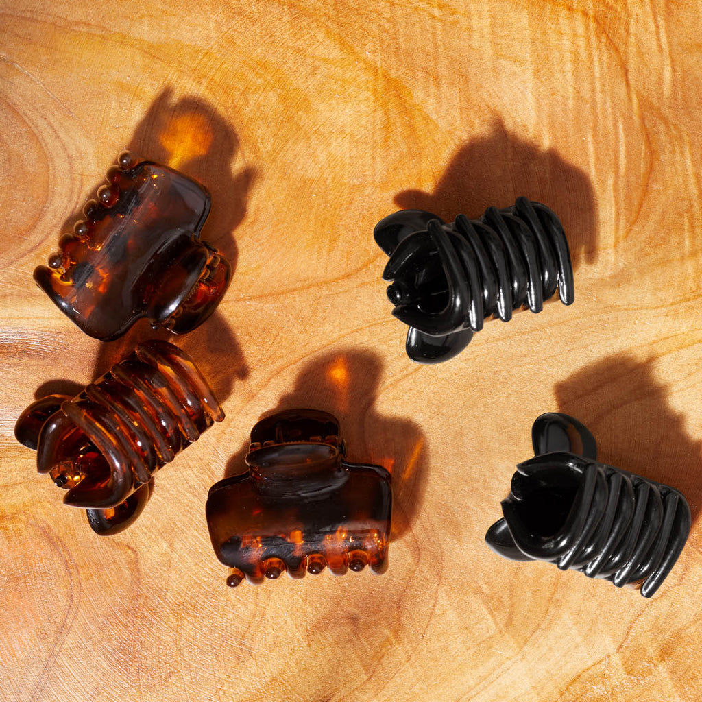 Black & Tort Cloud Claw Clips 6pc Set - Mini