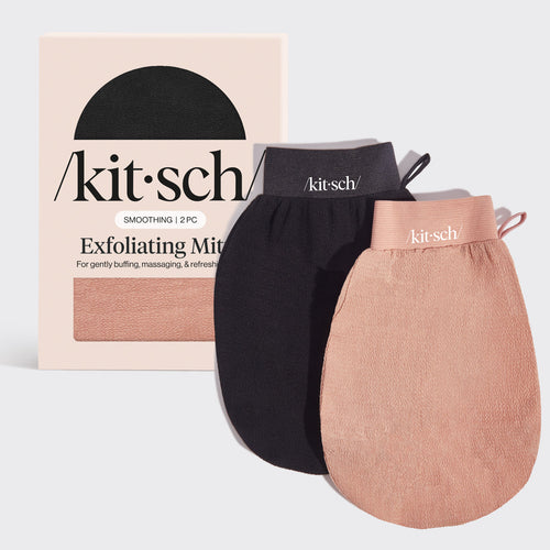 Black & Terracotta Exfoliating Gloves 2pc Set