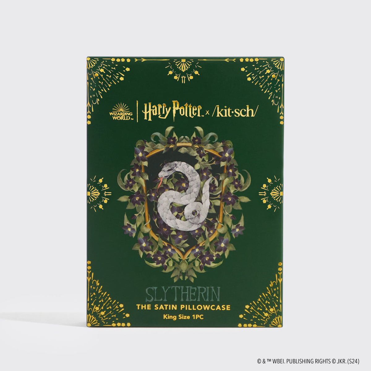 Kitsch x Harry Potter Satin Pillowcase in Slytherin - King