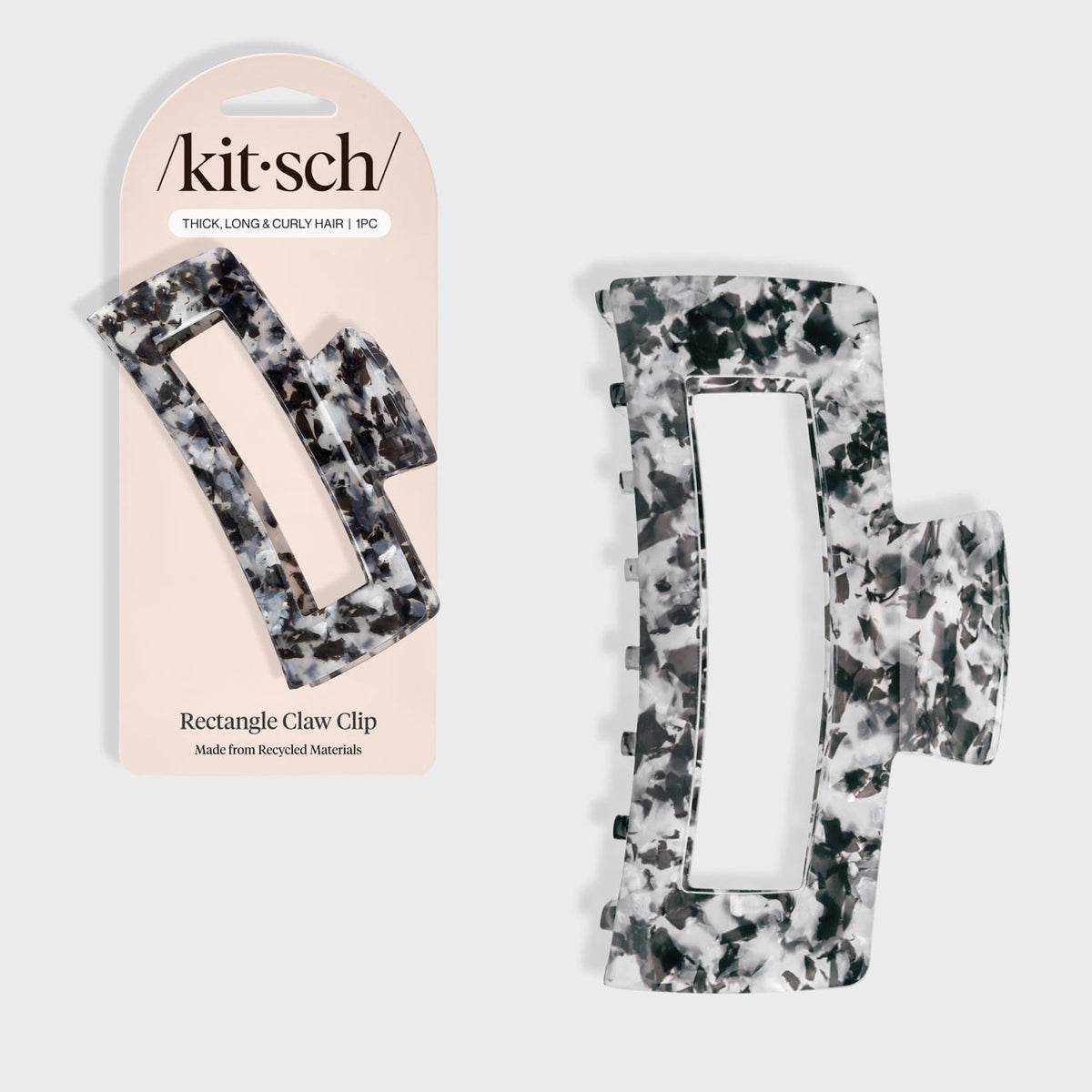 Black Marble Jumbo Claw Clip