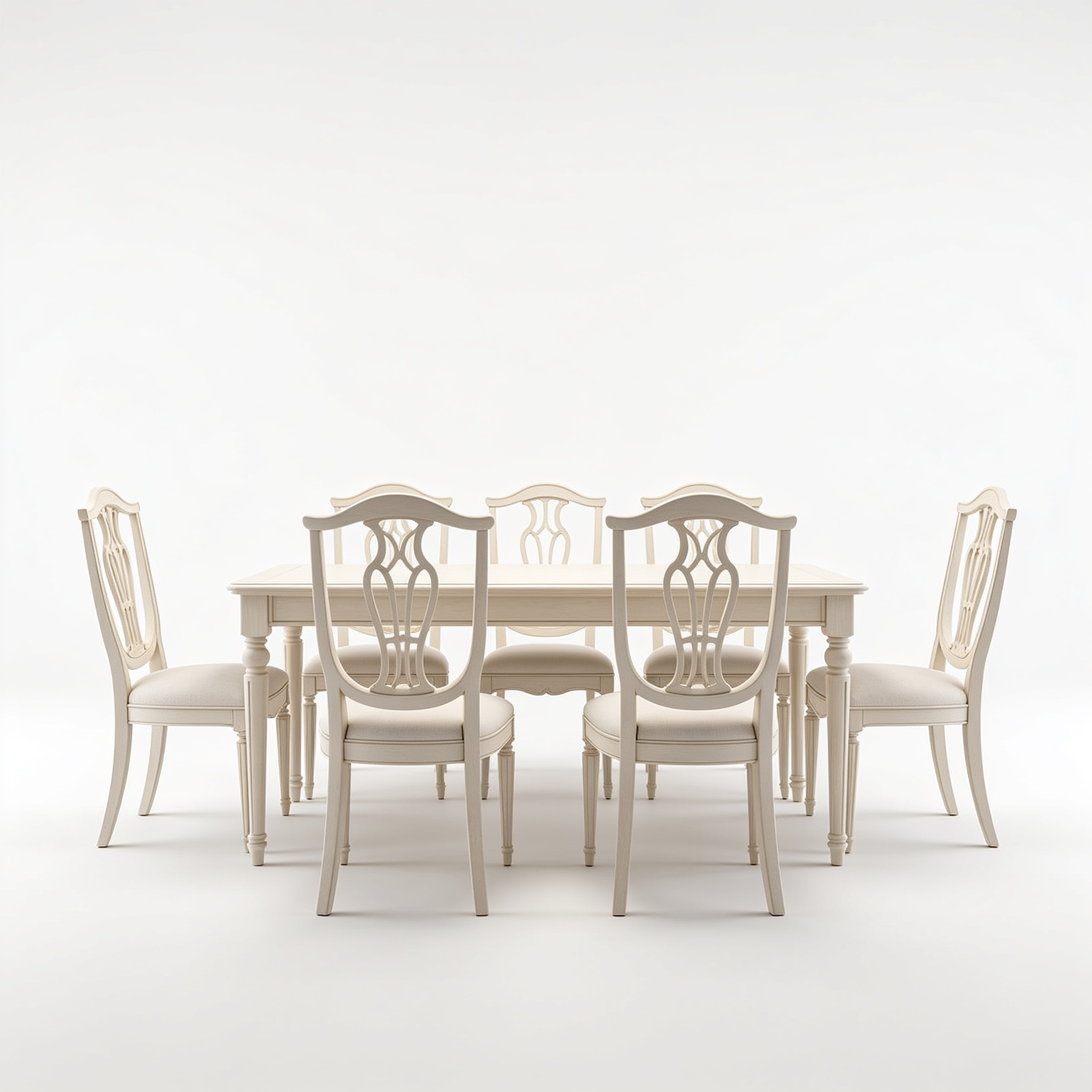 Blissora 5-Piece Dinette Set for 4 Includes a Round Kitchen Table with Pedestal and 4 Dining Chairs, 36x36 Inch, Linen White