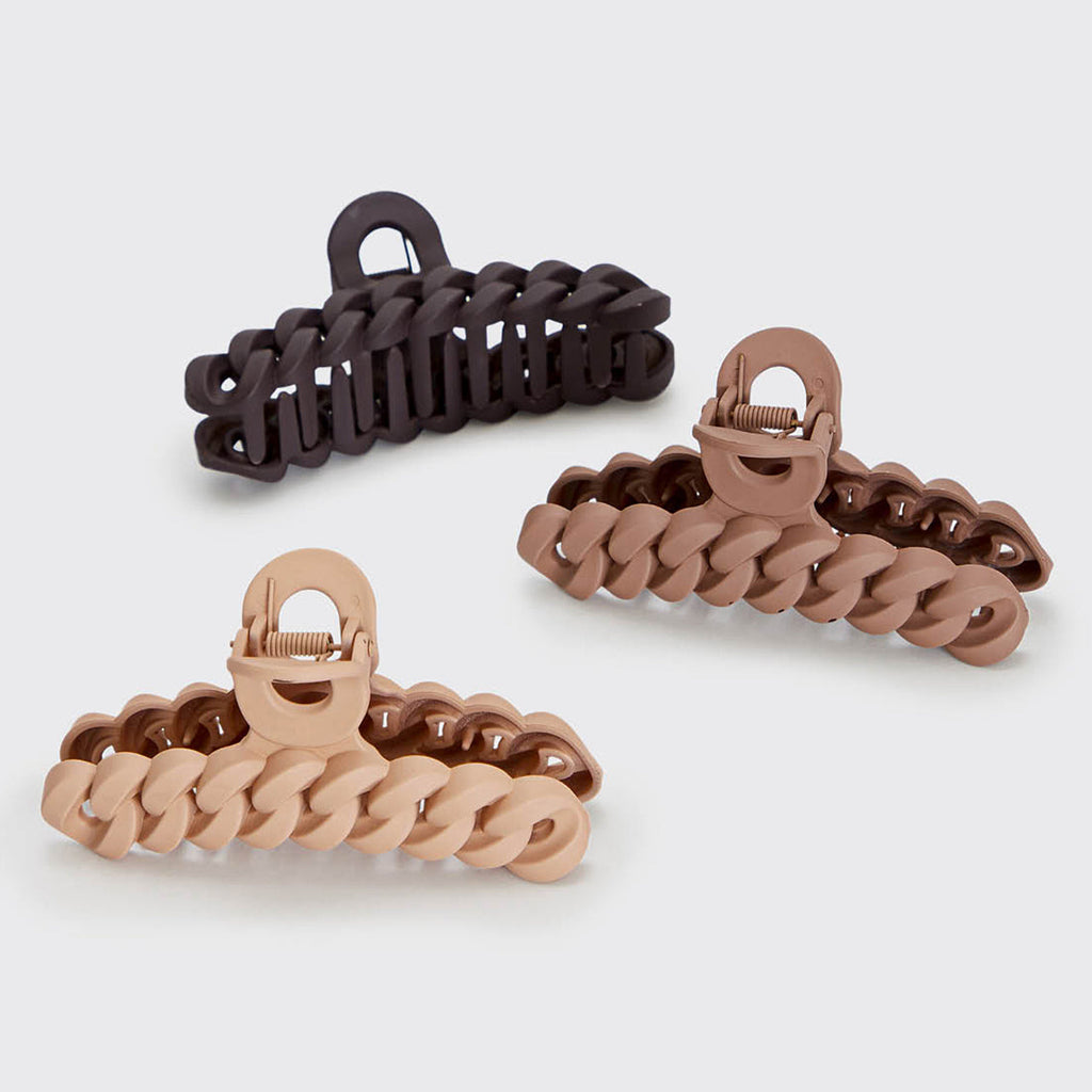 Neutral Chain Claw Clips 3pc Set