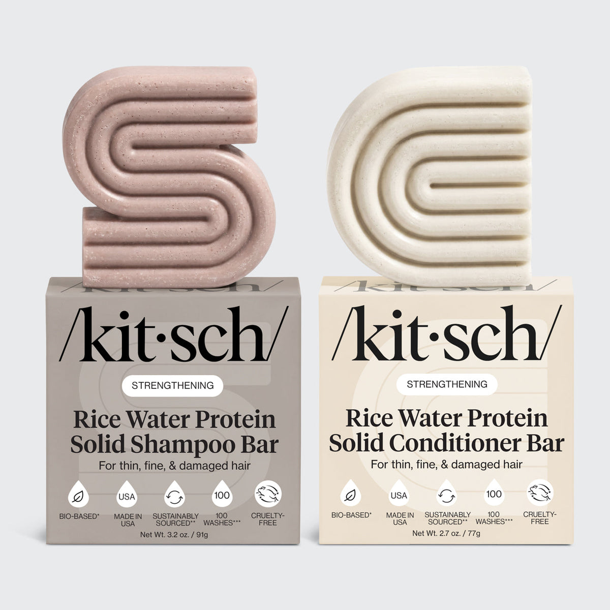 Rice Water Shampoo & Conditioner Combo + Bar Saver Bags Bundle