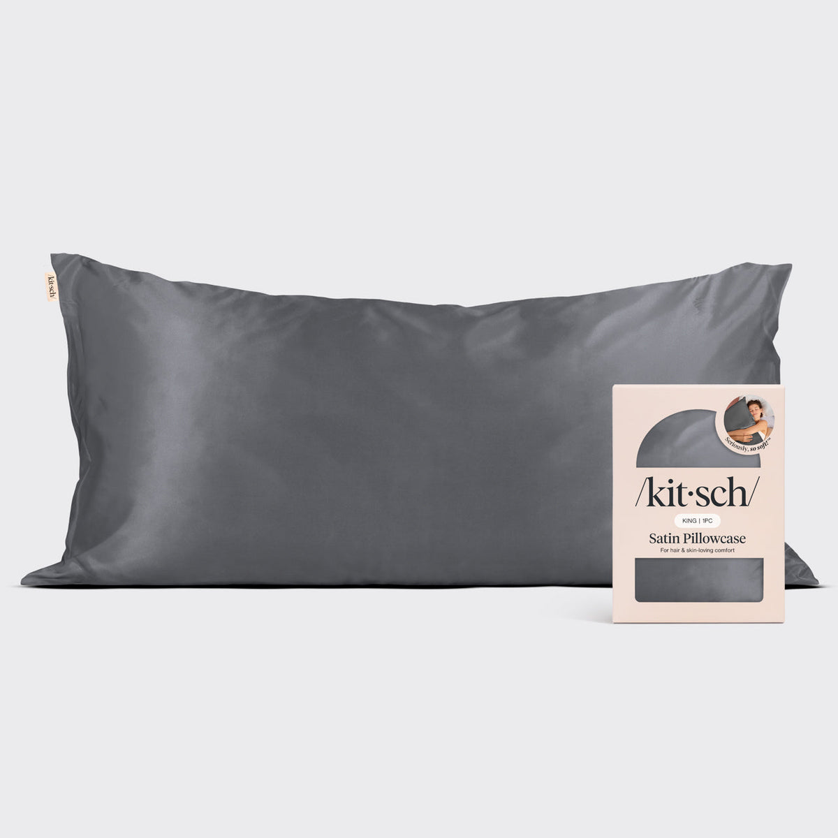 Satin Pillowcase in Charcoal - King