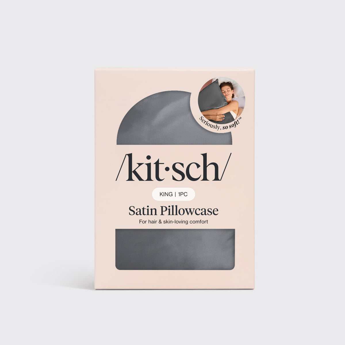Satin Pillowcase in Charcoal - King