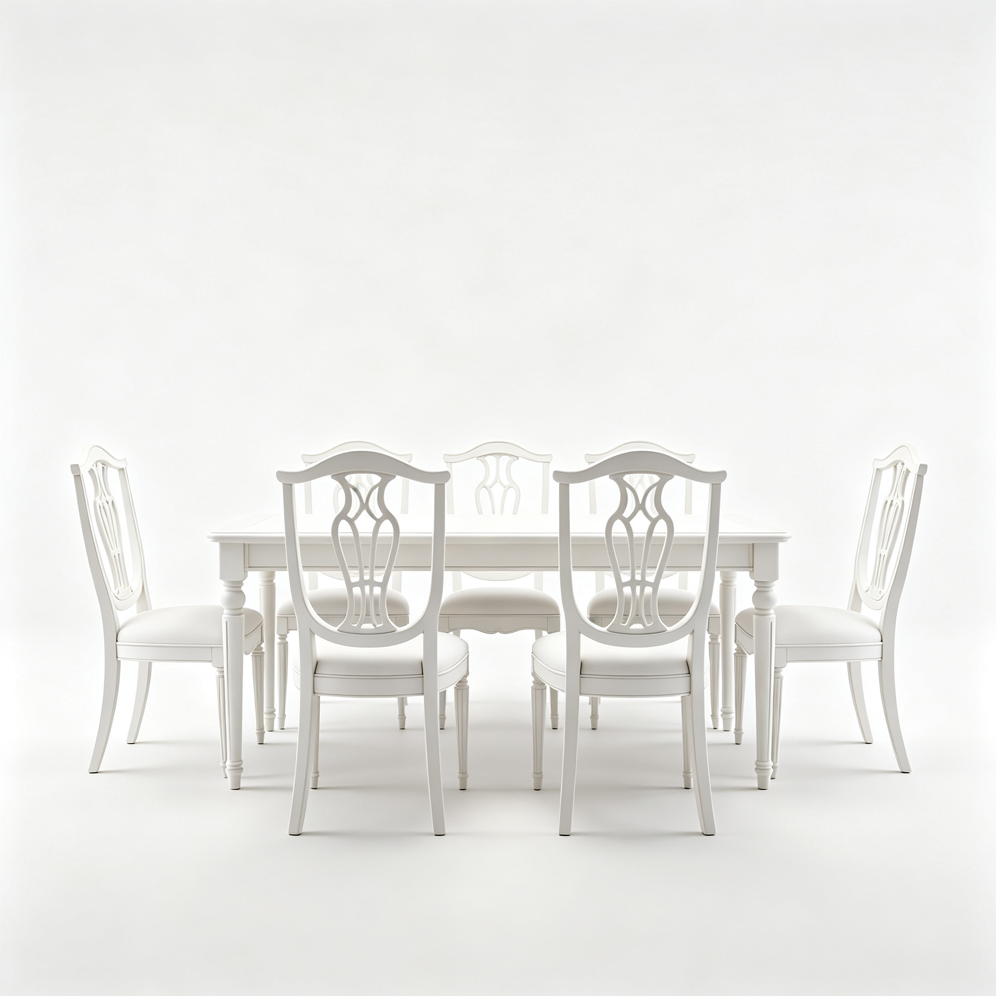 Blissora 5-Piece Dinette Set for 4 Includes a Round Kitchen Table with Pedestal and 4 Dining Chairs, 36x36 Inch, Linen White